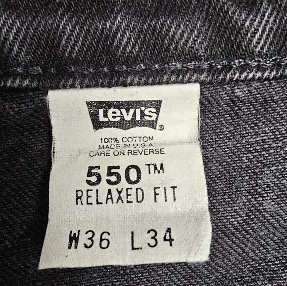 Levi’s 550 Relaxed Fit‎ Orange Tab Black Jeans High Rise Made in USA Size 36 - Picture 3 of 6